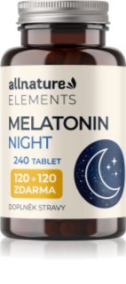 Allnature Elements Melatonin Night tablety při potížích se spánkem a usínáním 240 tbl