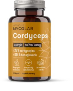 Allnature Mycolab Cordyceps kapsuly na udržanie vitality 90 cps