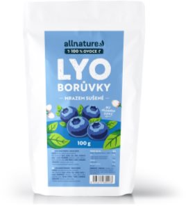 Allnature Čučoriedky sušené mrazom mrazom sušené ovocie
