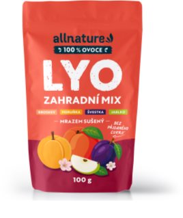 Allnature Lyo Mix zahradní – broskev, meruňka, švestka, jablko mrazem sušené ovoce 100 g