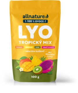 Allnature Lyo Mix tropický – Mango, ananas, kiwi, dračí ovoce mrazem sušené ovoce 100 g