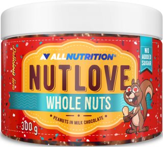 Allnutrition Nutlove Whole Nuts Peanuts in Milk Chocolate ořechy v čokoládě 300 g