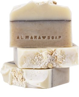 Almara Soap Natural Oatmeal Cake jabón hecho a mano para pieles sensibles 90 g