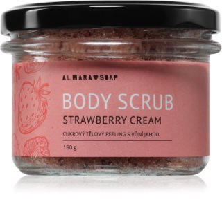 Almara Soap Body Scrub cukrový telový peeling Strawberry Cream 180 g