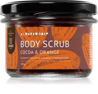 Almara Soap Body Scrub sugar body scrub for cellulite with aroma Cocoa & Orange 180 g