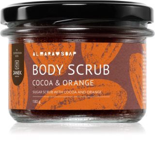 Almara Soap Body Scrub Sukker kropsskrub mod cellulite Aroma Cocoa & Orange 180 g