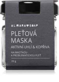 Almara Soap Face Active Charcoal & Nettle Gesichtsmaske für fettige und problematische Haut 20 g