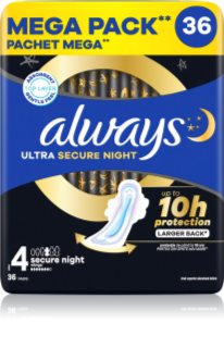 Always Ultra Secure Night Size 4 vložky na noc 36 ks