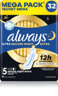 Always Ultra Secure Night Extra Size 5 vložky na noc 32 ks