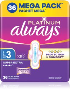 Always Platinum Super Extra Size 3 vložky s křidélky 36 ks