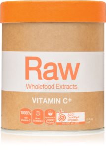 Amazonia Raw Nutrients Vitamin C prášok na podporu imunitného systému, pre krásnu pleť, nechty a normálny stav zubov 300 g