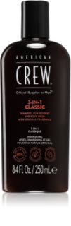 American Crew Hair & Body 3-IN-1 Schampo, balsam och duschtvål 3-i-1 för män