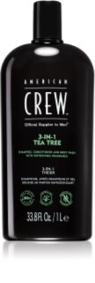 American Crew Hair & Body 3-IN-1 Tea Tree Schampo, balsam och duschtvål 3-i-1 för män