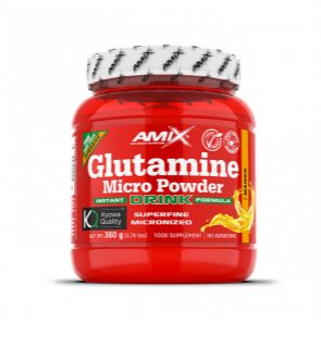Amix L-Glutamine Micro Powder Drink podpora tvorby svalové hmoty příchuť Forrest Fruit 360 g