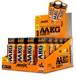 Amix AAKG Shot 4000 mg podpora tvorby svalové hmoty příchuť Lime 20x60 ml