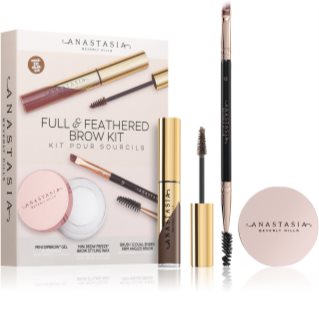 Anastasia Beverly Hills Full & Feathered Brow Kit Mini sada na obočí odstín Soft Brown