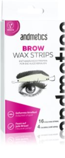 andmetics Wax Strips Brow Remsor med hårborttagningsvax för ögonbryn 16 st.