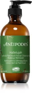 Antipodes Hallelujah Lime & Patchouli oczyszczający żel do demakijażu do twarzy 200 ml