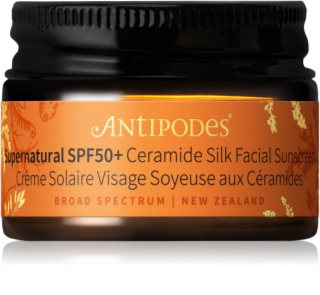 Antipodes Supernatural SPF50+ Ceramide Silk Facial Sunscreen Schützende Gesichtscreme mit Ceramiden