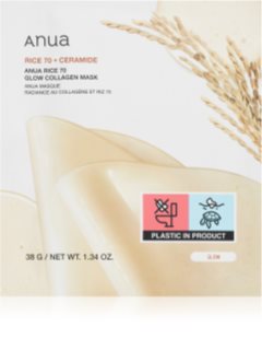 Anua Rice 70% + Ceramide Glow Collagen Mask rozjaśniająca maseczka do twarzy z kolagenem 1 szt.