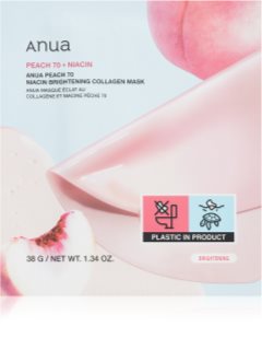 Anua Peach 70% Niacin Brightening Collagen Mask mascarilla facial iluminadora con colágeno 1 ud