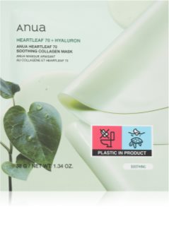 Anua Heartleaf 70% + Hyaluron Soothing Collagen Mask maseczka nawilżająca do twarzy o działaniu uspokajającym 1 szt.