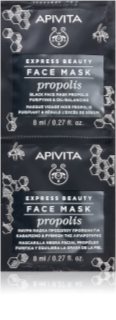 Apivita Express Beauty Propolis czarna maska oczyszczająca do skóry tłustej 2 x 8 ml