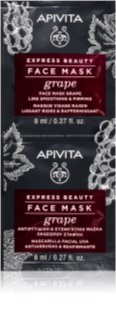 Apivita Express Beauty Grape maseczka do twarzy przeciwzmarszczkowa i ujędrniająca 2 x 8 ml