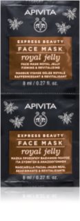 Apivita Express Beauty Royal Jelly rewitalizująca maseczka do twarzy z efektem wzmacniającym 2 x 8 ml
