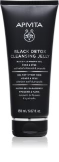 Apivita Cleansing Black Detox Cleansing Gel очищуючий гель з активованим вугіллям для обличчя та очей 50 мл