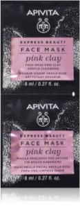 Apivita Express Beauty Pink Clay maseczka oczyszczająca do twarzy 2x8 ml