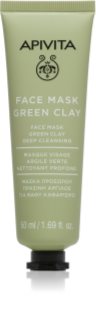 Apivita Face Mask Green Clay mélyen tisztító maszk zsíros bőrre 50 ml
