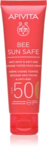 Apivita Bee Sun Safe Anti-Spot and Anti-Age Tinted Face Cream SPF50 crema de fata cu efect de protectie SPF 50
