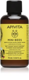 Apivita Kids Mini Bees детски шампоан за коса и тяло 75 мл.