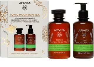 Apivita Tonic Mountain Tea Shower Gel & Body Milk Set Geschenkset für hydratisierte und strahlende Haut