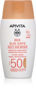 Apivita Bee Sun Safe Daily Age Repair Tinted Fluid SPF50 tonujący krem ochronny SPF 50 50 ml