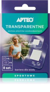 Apteo Plastry transparentne sportowe zestaw plastrów wodoodporne 8 szt.