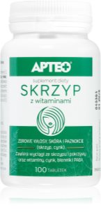 Apteo Skrzyp z witaminami tabletki dla doskonałej skóry, włosów i paznokci 100 tabletek