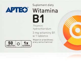 Apteo Witamina B1 tabletki na wsparcie czynności układu nerwowego 50 tabletek