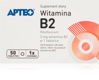 Apteo Witamina B2 tabletki dla prawidłowej czynności układu nerwowego i pięknej skóry 50 tabletek