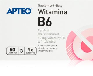 Apteo Witamina B6 tabletki na prawidłową czynność układu nerwowego 50 tabletek