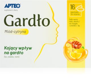 Apteo Gardło miód-cytryna tabletki dla zdrowia układu oddechowego smak Honey - lemon 16 tabletek