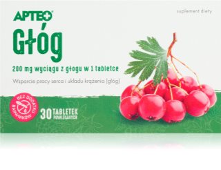Apteo Głóg tabletki do wsparcia układu krwionośnego i funkcji poznawczych 30 tabletek