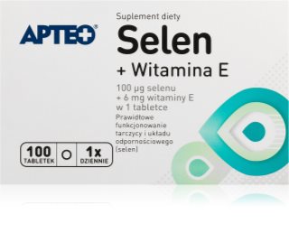 Apteo Selen + Witamina E tabletki na wsparcie układu odpornościowego 100 tabletek
