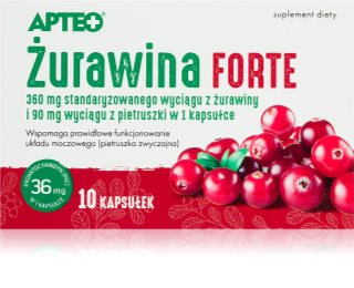 Apteo Żurawina Forte kapsułki do wspomagania zdrowia dróg moczowych 10 caps.