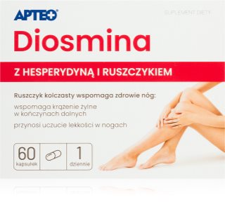 Apteo Diosmina z hesperydyną kapsułki wspomaganie prawidłowego funkcjonowania układu krwionośnego 60 caps.