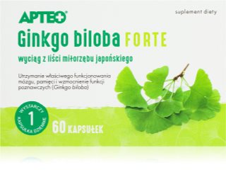 Apteo Ginkgo biloba Forte kapsułki do wspomagania funkcji mózgu i poprawy pamięci 60 caps.
