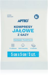 Apteo Kompresy jałowe 5 cm x 5 cm kompres z gazy do opatrywania drobnych powierzchownych ran