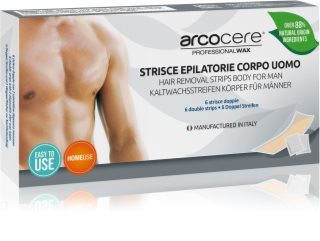 Arcocere Professional Wax Wax Strips for Hair Removal for men 6 pc