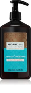 Arganicare Argan Oil & Shea Butter Leave-In Conditioner hiuksiin jätettävä hoitoaine kuiville ja vaurioituneille hiuksille 400 ml